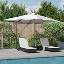 vidaXL Parasol met slot Zand 352 x 251 x 265 cm Polyester en Aluminium