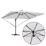 vidaXL Parasol met slot Zand 352 x 251 x 265 cm Polyester en Aluminium
