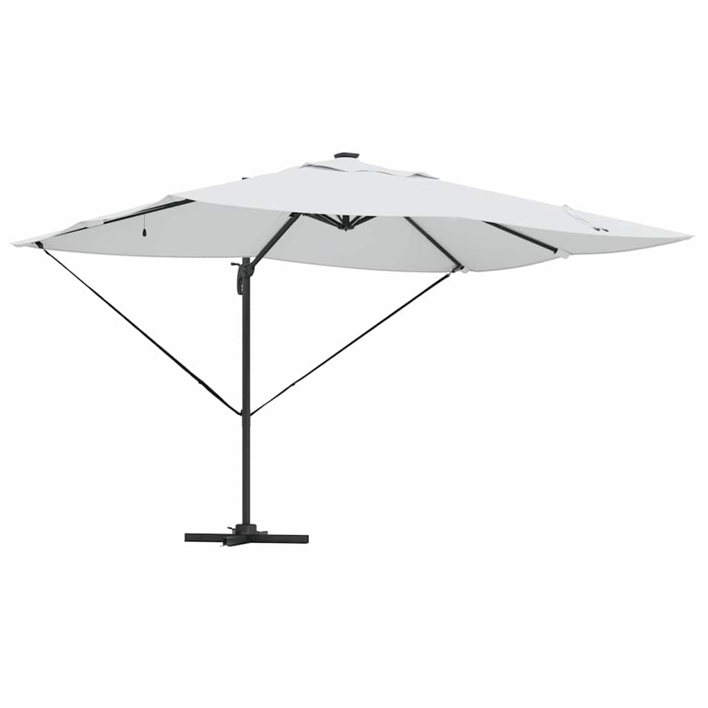 vidaXL Parasol met slot Zand 352 x 251 x 265 cm Polyester en Aluminium