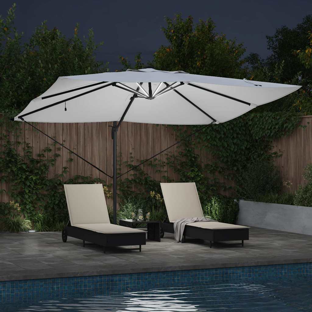 vidaXL Parasol met slot Zand 352 x 251 x 265 cm Polyester en Aluminium
