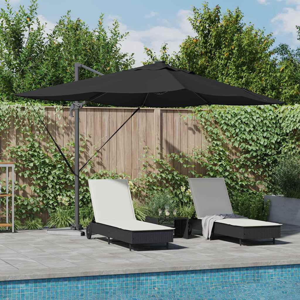 vidaXL Parasol met slot Zand 352 x 251 x 265 cm Polyester en Aluminium