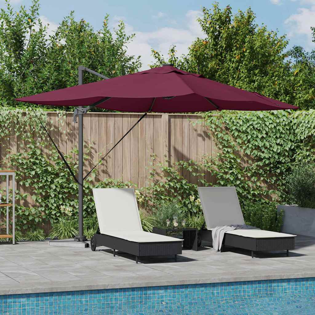 vidaXL Parasol met slot Zand 352 x 251 x 265 cm Polyester en Aluminium