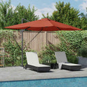 vidaXL Parasol met slot Zand 352 x 251 x 265 cm Polyester en Aluminium