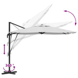 vidaXL Rome Parasol Beige 286 x 284 x 265 cm Aluminium and Polyester