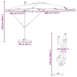 vidaXL Rome Parasol Beige 286 x 284 x 265 cm Aluminium and Polyester