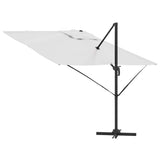 vidaXL Rome Parasol Beige 286 x 284 x 265 cm Aluminium and Polyester