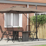vidaXL Rome Parasol Beige 286 x 284 x 265 cm Aluminium and Polyester