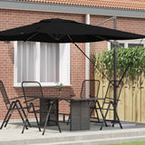 vidaXL Rome Parasol Beige 286 x 284 x 265 cm Aluminium and Polyester
