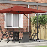 vidaXL Rome Parasol Beige 286 x 284 x 265 cm Aluminium and Polyester
