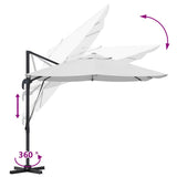 vidaXL Parasol Sand 351 x 250 x 260 cm Polyester and Aluminium