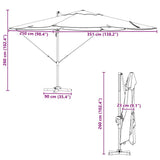 vidaXL Parasol Sand 351 x 250 x 260 cm Polyester and Aluminium