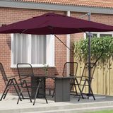 vidaXL Parasol Sand 351 x 250 x 260 cm Polyester and Aluminium