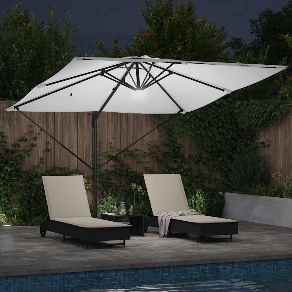 vidaXL Roma Parasol Beige 286 x 284 x 270 cm Aluminium en Polyester