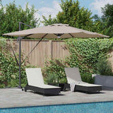 vidaXL Roma Parasol Beige 286 x 284 x 270 cm Aluminium en Polyester