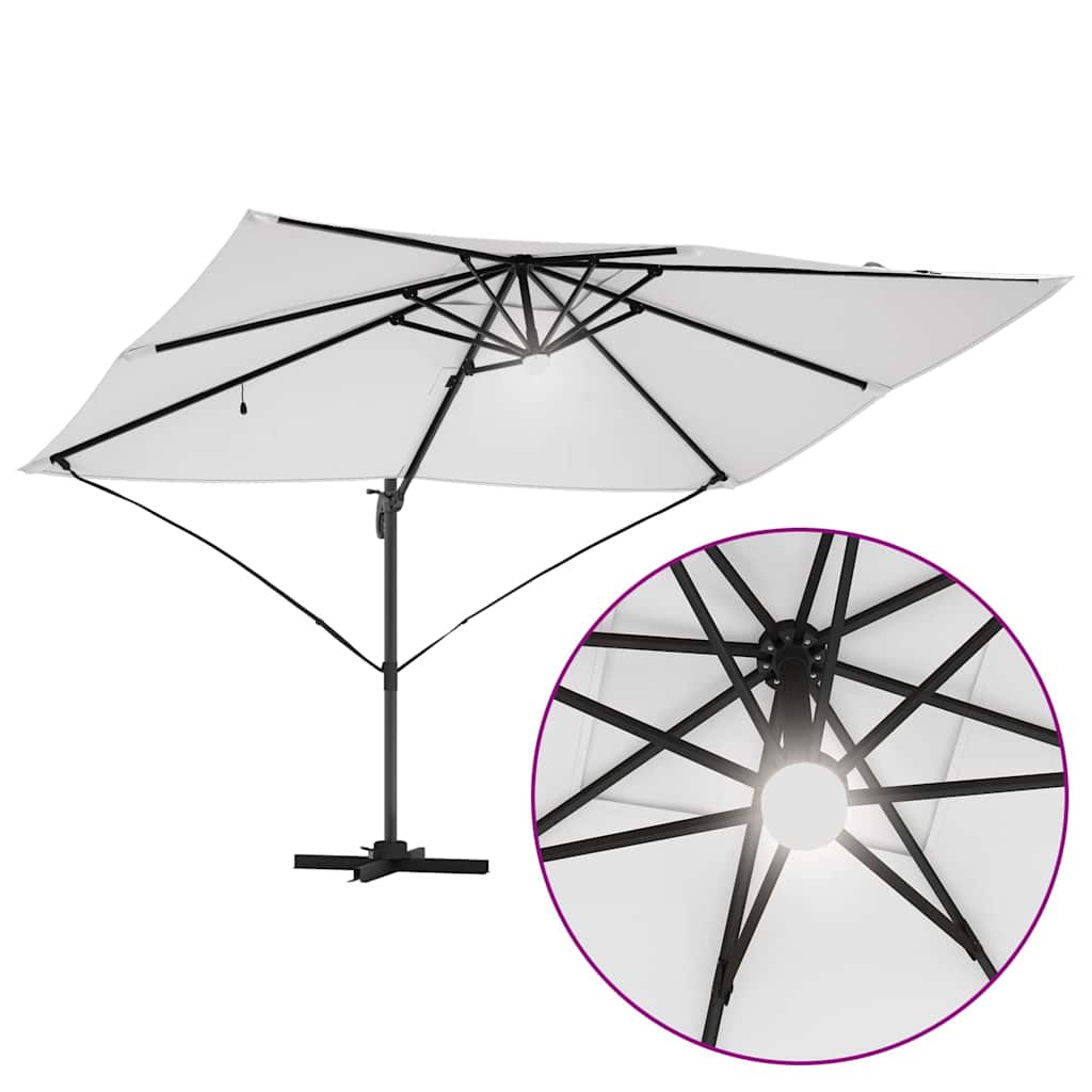 vidaXL Parasol Zand 351 x 250 x 253 cm Polyester en Aluminium