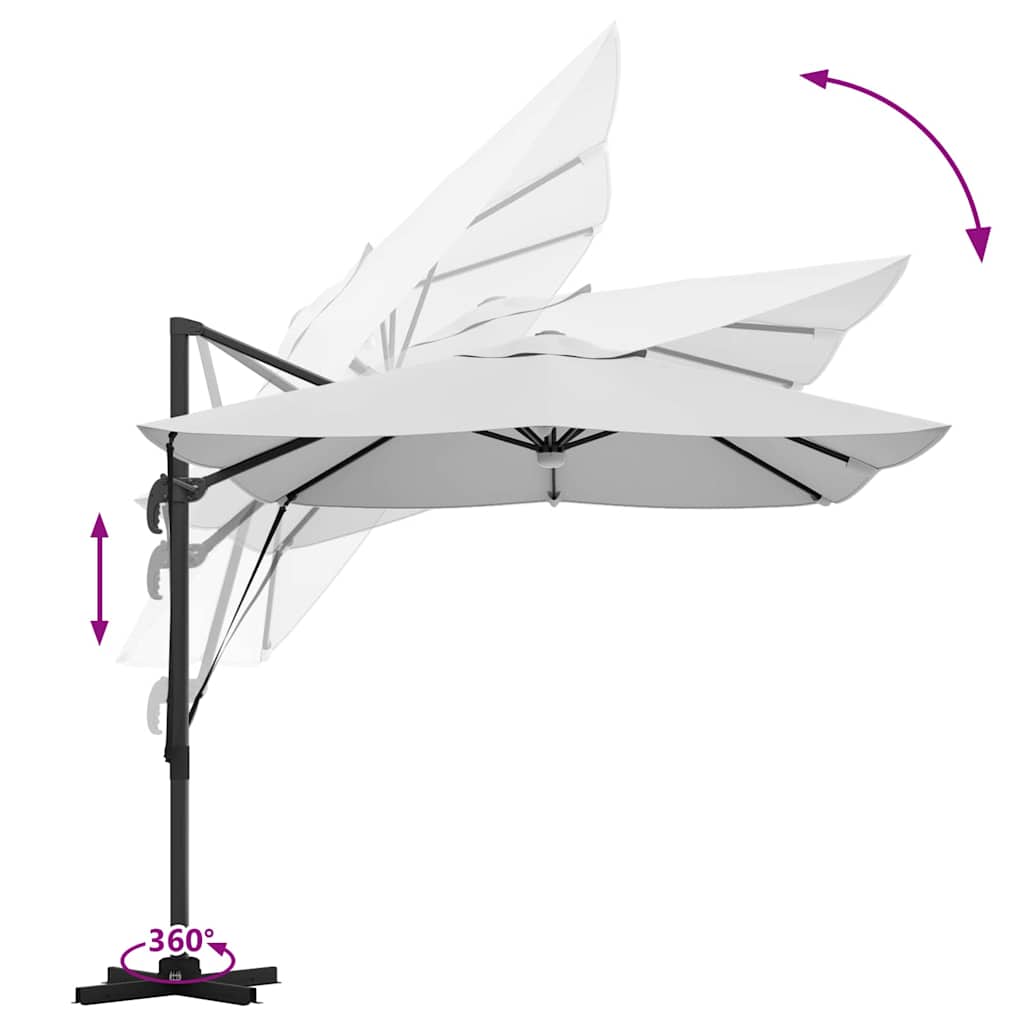 vidaXL Parasol Zand 351 x 250 x 253 cm Polyester en Aluminium