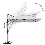 vidaXL Parasol Zand 351 x 250 x 253 cm Polyester en Aluminium