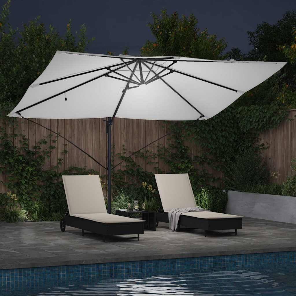 vidaXL Parasol Zand 351 x 250 x 253 cm Polyester en Aluminium