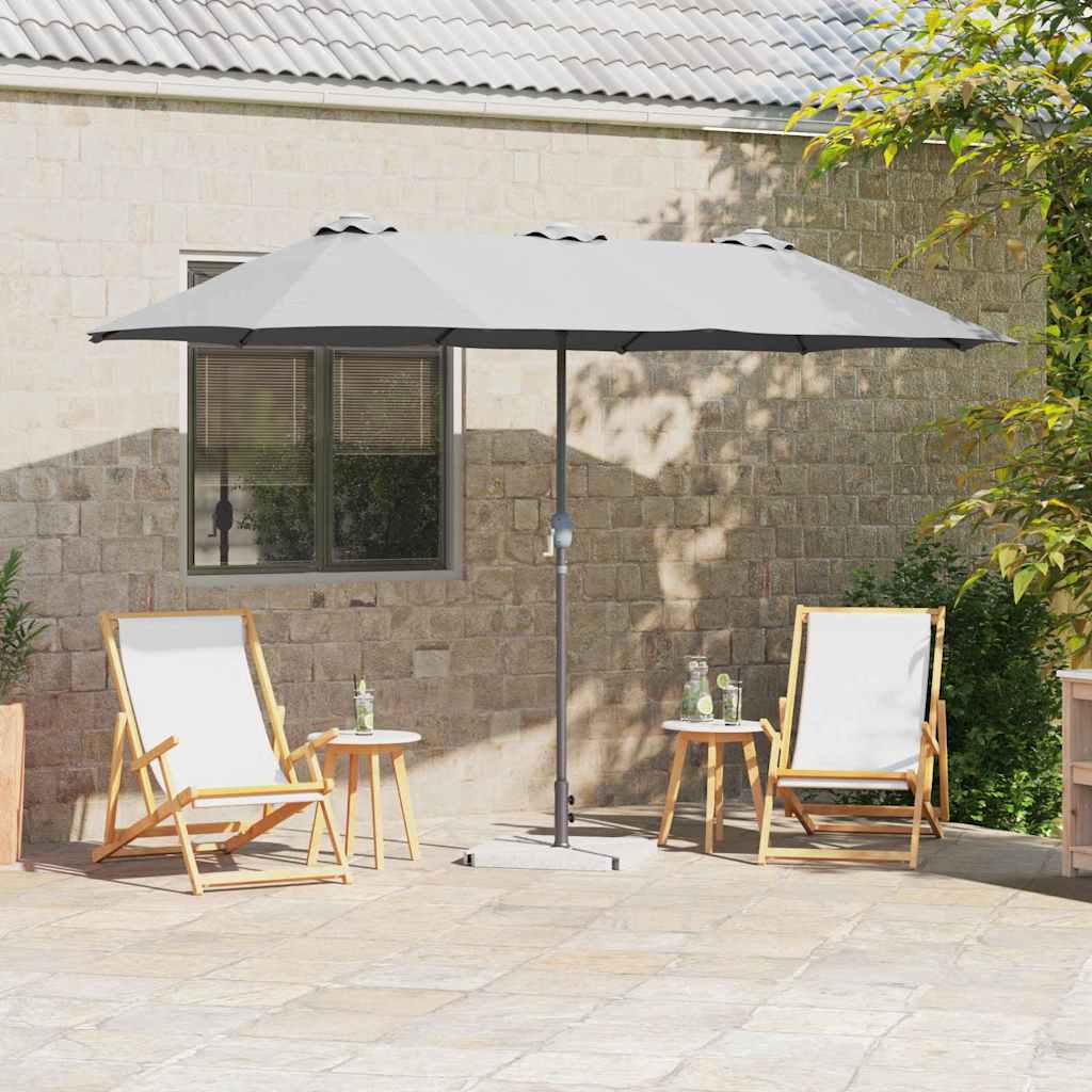 vidaXL Tuinparasol Zand 370 x 197 x 239 cm Polyester en Aluminium