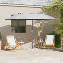 vidaXL Tuinparasol Zand 370 x 197 x 239 cm Polyester en Aluminium