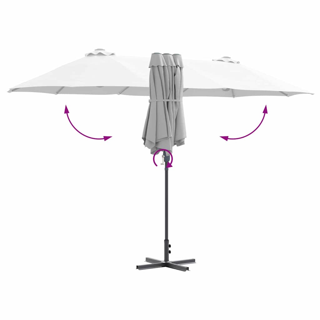 vidaXL Tuinparasol Zand 370 x 197 x 239 cm Polyester en Aluminium