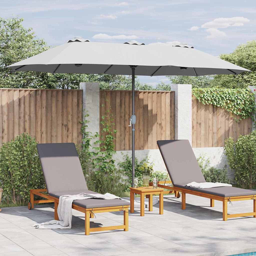 vidaXL Tuinparasol Zand 370 x 197 x 239 cm Polyester en Aluminium