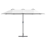 vidaXL Tuinparasol Zand 370 x 197 x 239 cm Polyester en Aluminium