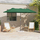 vidaXL Tuinparasol Zand 370 x 197 x 239 cm Polyester en Aluminium