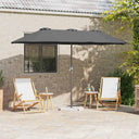 vidaXL Tuinparasol Zand 370 x 197 x 239 cm Polyester en Aluminium
