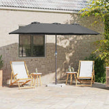 vidaXL Tuinparasol Zand 370 x 197 x 239 cm Polyester en Aluminium