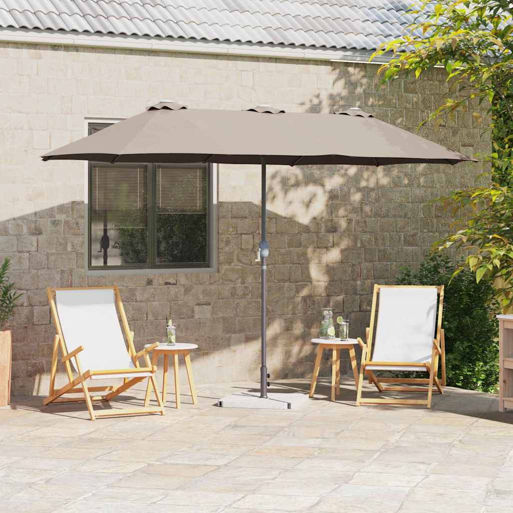 vidaXL Tuinparasol Zand 370 x 197 x 239 cm Polyester en Aluminium