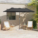 vidaXL Tuinparasol Zand 370 x 197 x 239 cm Polyester en Aluminium