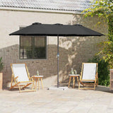 vidaXL Tuinparasol Zand 370 x 197 x 239 cm Polyester en Aluminium