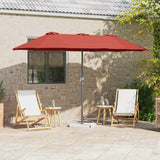 vidaXL Tuinparasol Zand 370 x 197 x 239 cm Polyester en Aluminium