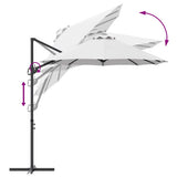vidaXL Parasol Zand 372 x 198 x 243 cm Polyester en Aluminium