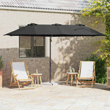 vidaXL Parasol Zand 372 x 198 x 243 cm Polyester en Aluminium