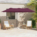 vidaXL Parasol Zand 372 x 198 x 243 cm Polyester en Aluminium