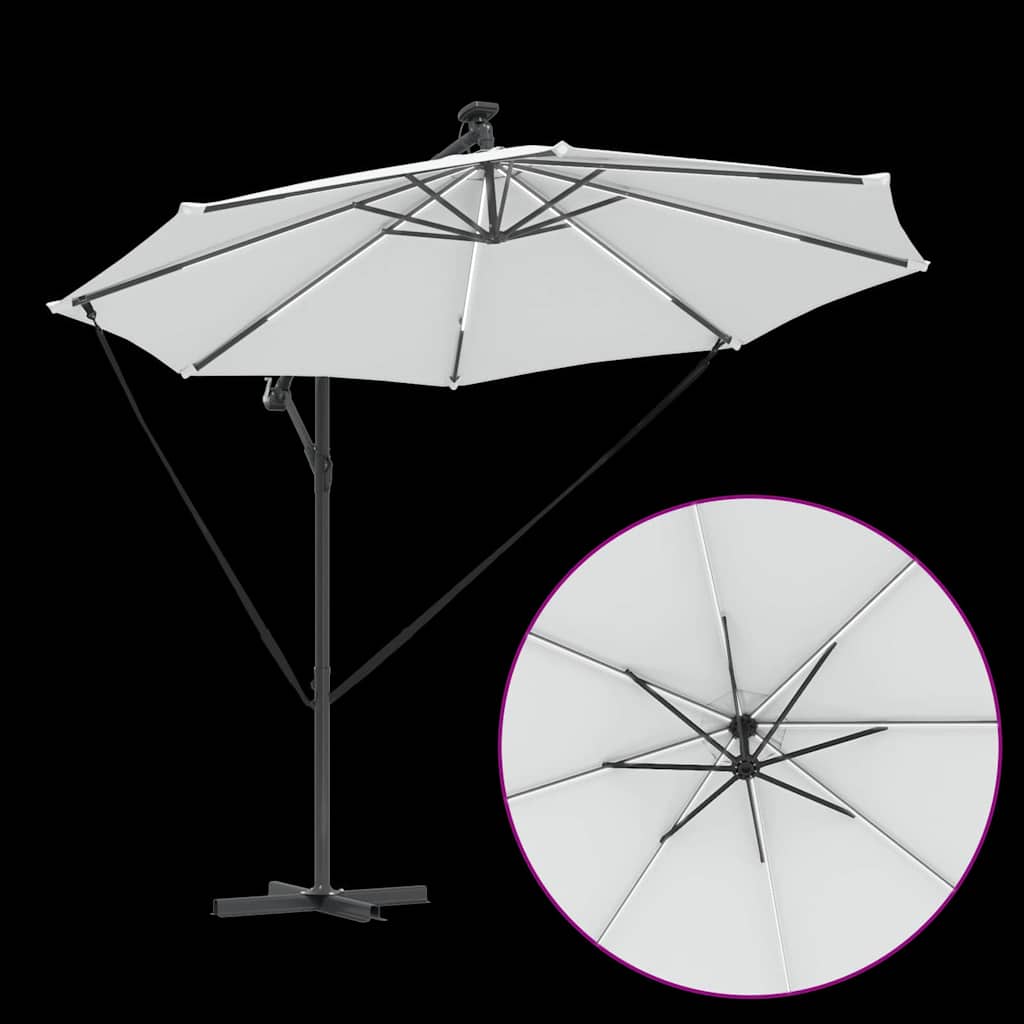 vidaXL Parasol Zand 294 x 294 x 248 cm Polyester en Aluminium