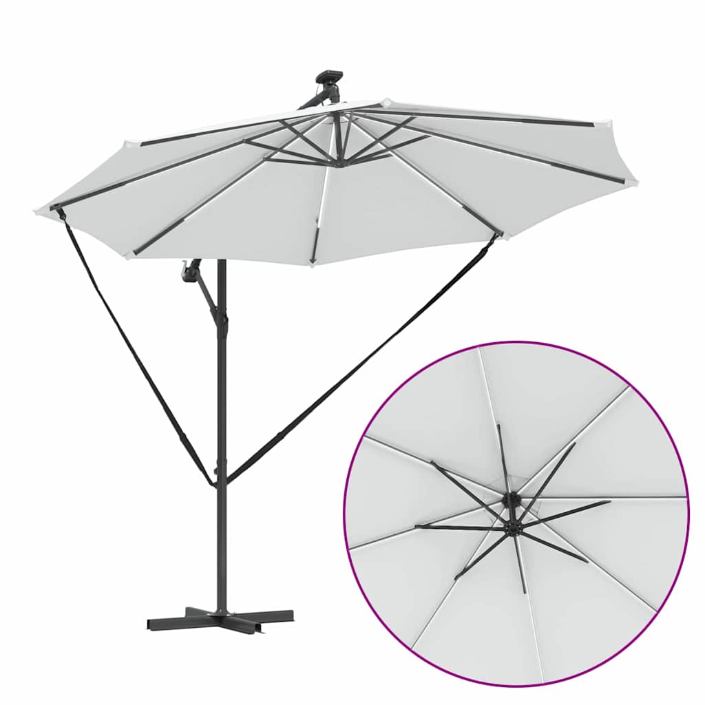 vidaXL Parasol Zand 294 x 294 x 248 cm Polyester en Aluminium