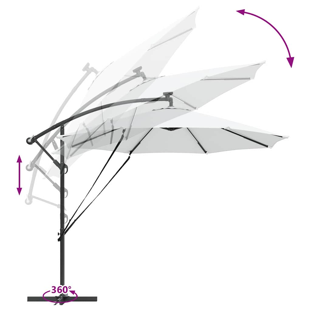 vidaXL Parasol Zand 294 x 294 x 248 cm Polyester en Aluminium