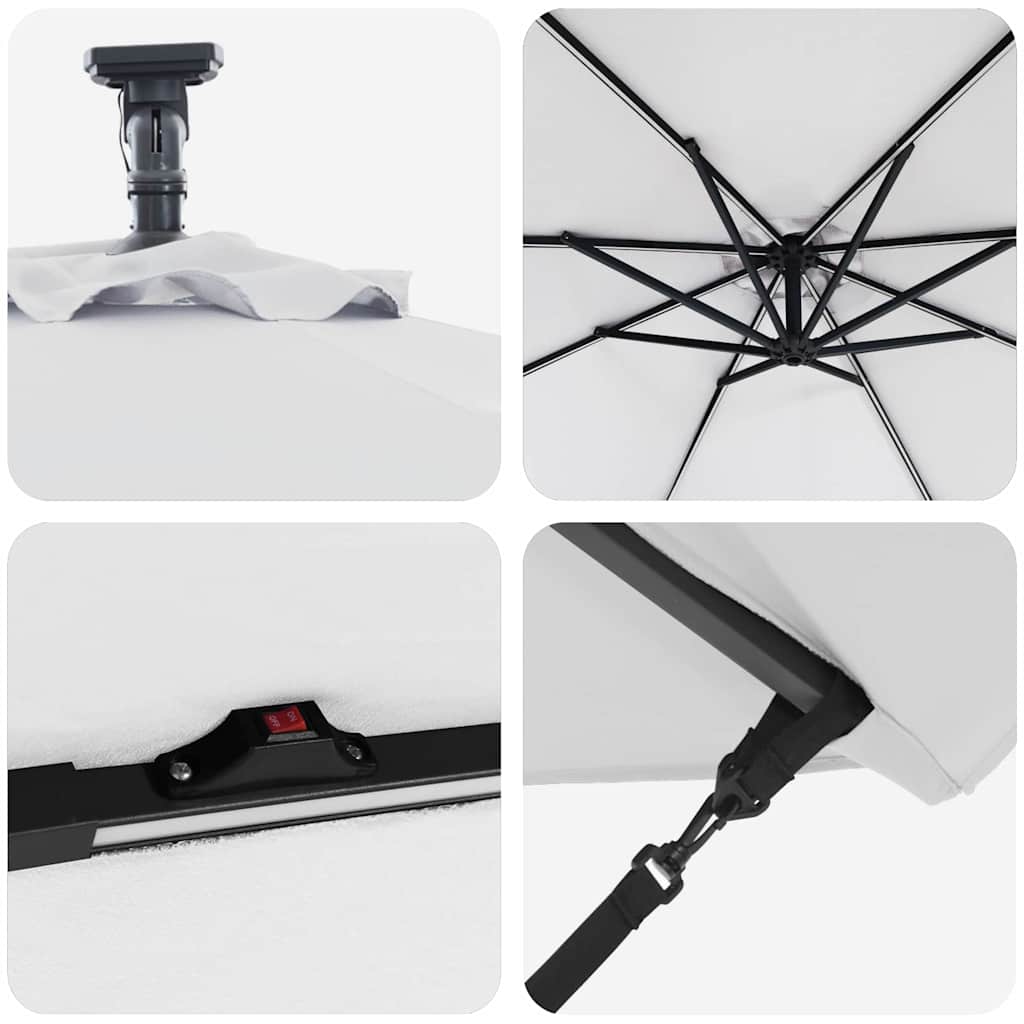 vidaXL Parasol Zand 294 x 294 x 248 cm Polyester en Aluminium