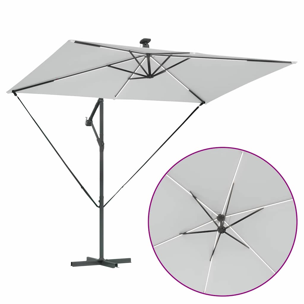 vidaXL Parasol Sand 294 x 200 x 270 cm Polyester and Aluminium