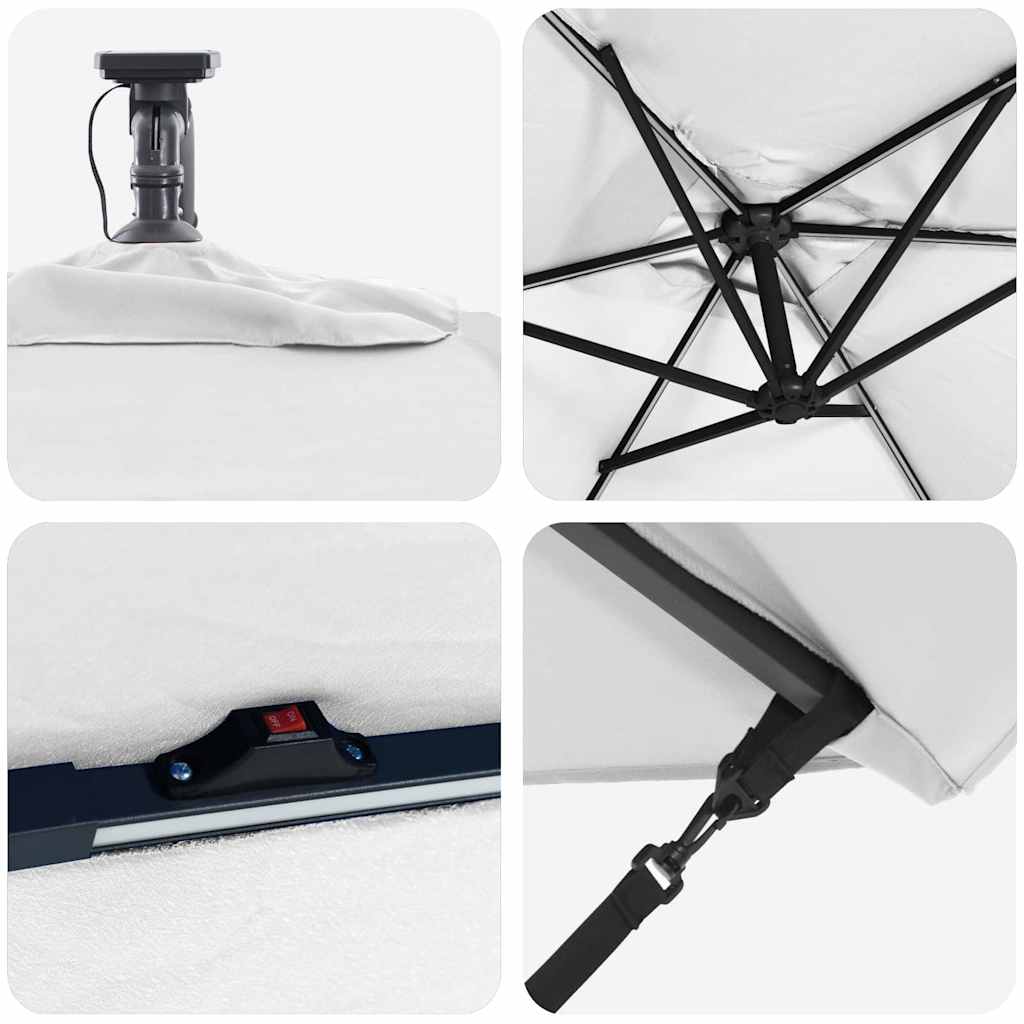 vidaXL Parasol Sand 294 x 200 x 270 cm Polyester and Aluminium