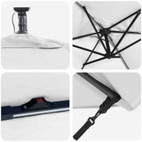 vidaXL Parasol Sand 294 x 200 x 270 cm Polyester and Aluminium