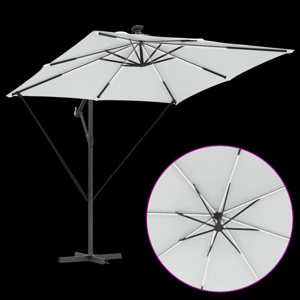 vidaXL Cantilever Banana Parasol Sand 249 x 249 x 250 cm