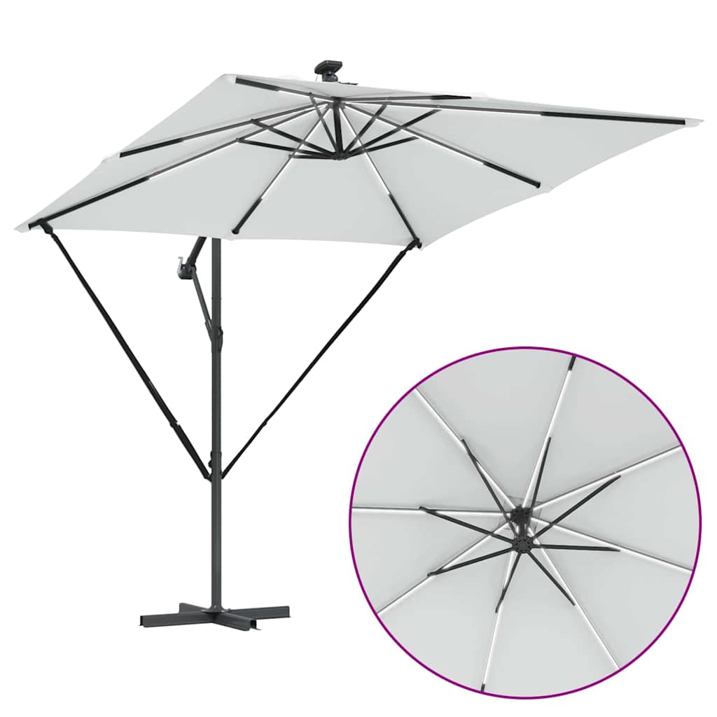 vidaXL Cantilever Banana Parasol Sand 249 x 249 x 250 cm