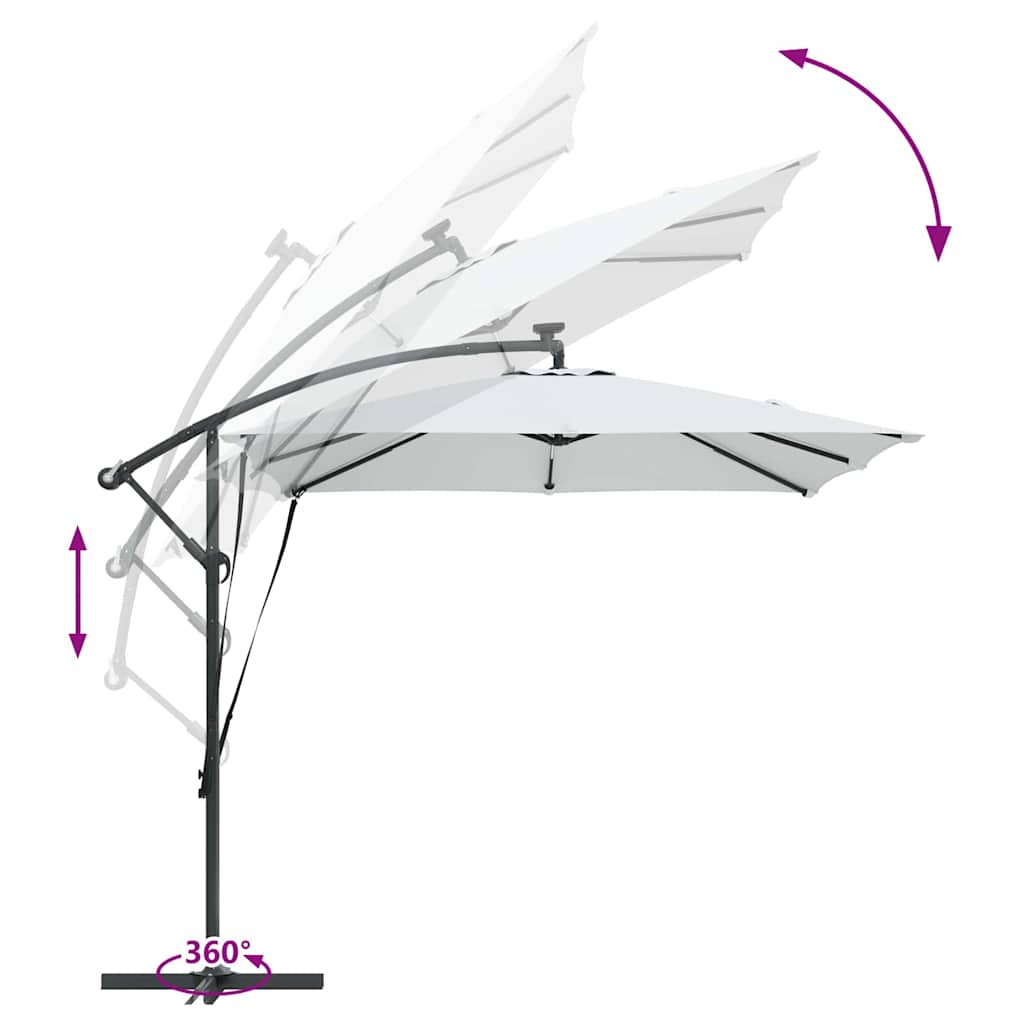 vidaXL Cantilever Banana Parasol Sand 249 x 249 x 250 cm