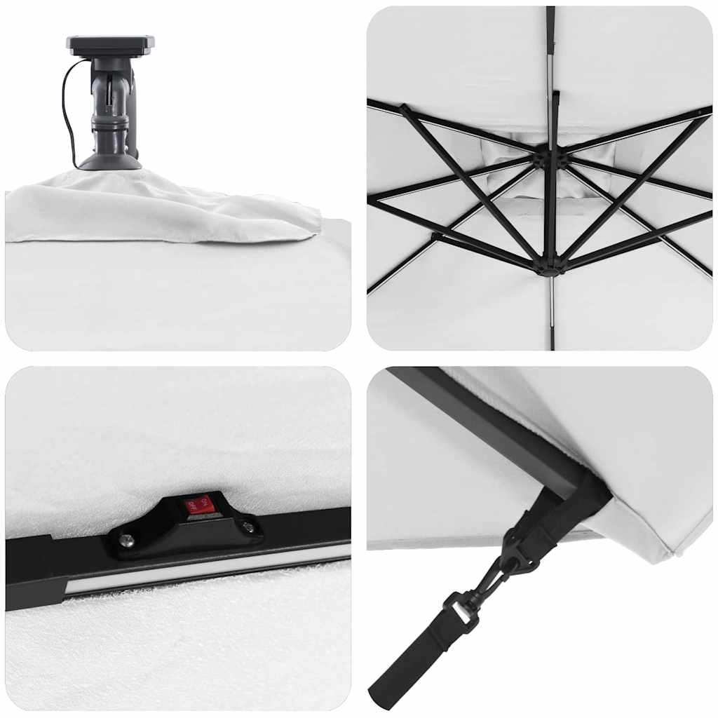 vidaXL Cantilever Banana Parasol Sand 249 x 249 x 250 cm