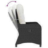 vidaXL Ligstoel met kussen Zwart 56 x 66 x 95 cm poly rattan