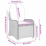 vidaXL Ligstoel met kussen Zwart 56 x 66 x 95 cm poly rattan